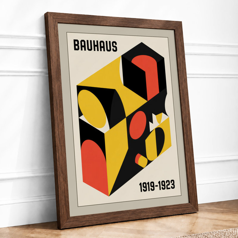 Bauhaus Constructivist Geometric - Print, A2 - 59.4 x 42.0 cm, Walnut
