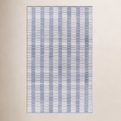 Acerra Blue Hand-Woven Striped Outdoor Rug