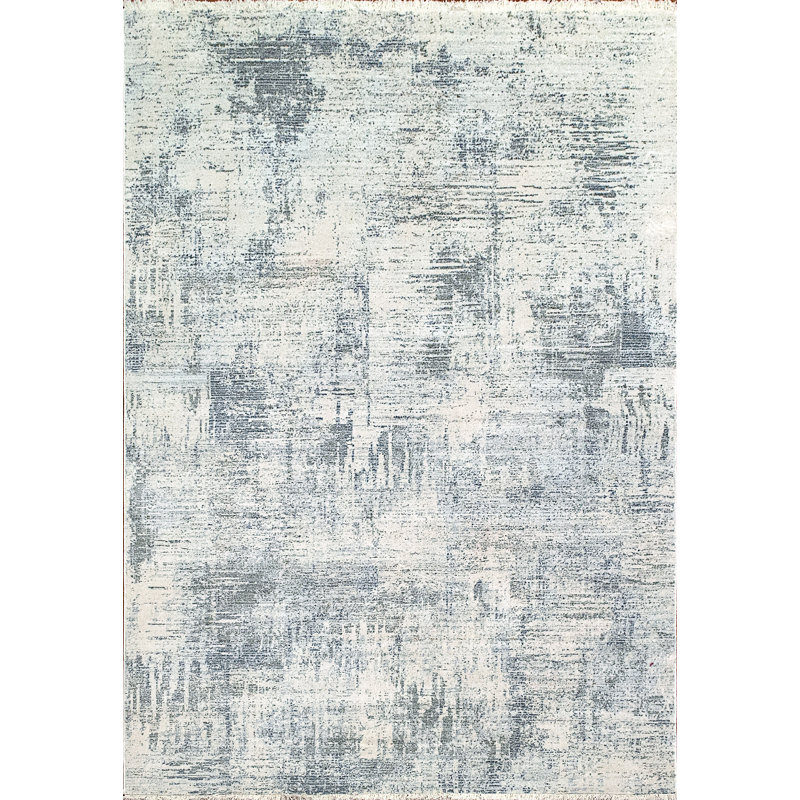 Tapis ivoire à motif abstrait Matsuda, Rectangle 4 pi x 5 pi 5 po