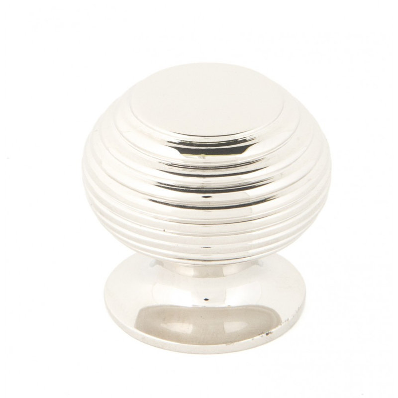 Beehive 30mm Diameter Round Knob, Polished Nickel