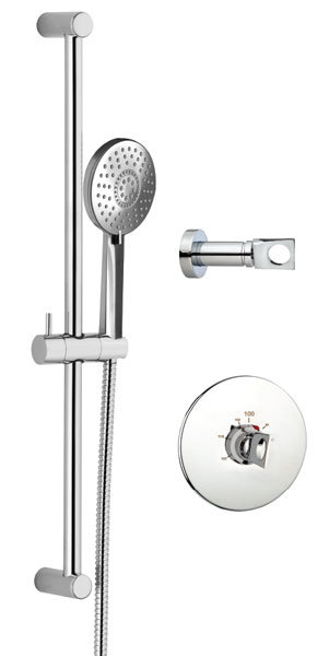 Fresh Thermostatic Complete Shower System, Polished Chrome