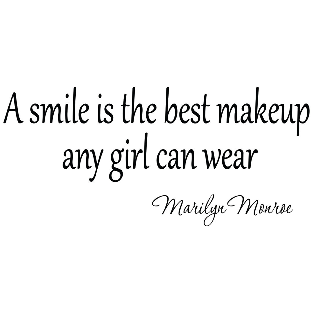 A Smile is the Best Makeup a Girl Can Wear Marilyn Monroe Quote Wall Decal VWAQ 