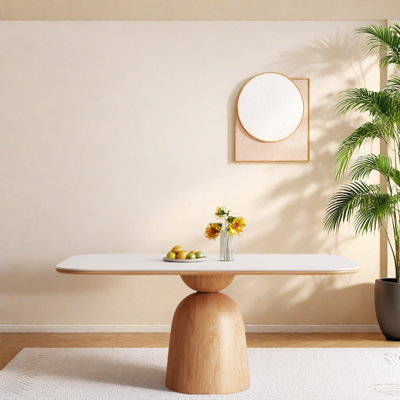 Cream Solid Ash Wood Dining for Small Spaces