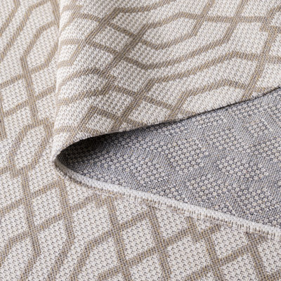 Martha Stewart Cotton Geometric Rug in Taupe/Cream