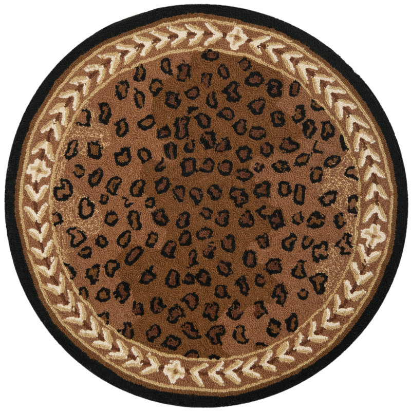 Tapis en laine crocheté à la main Altman, Rond 10 pi