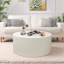 Table basse cylindrique de style rétro avec motif en relief vertical, table basse, table de salon-841357012-841357014