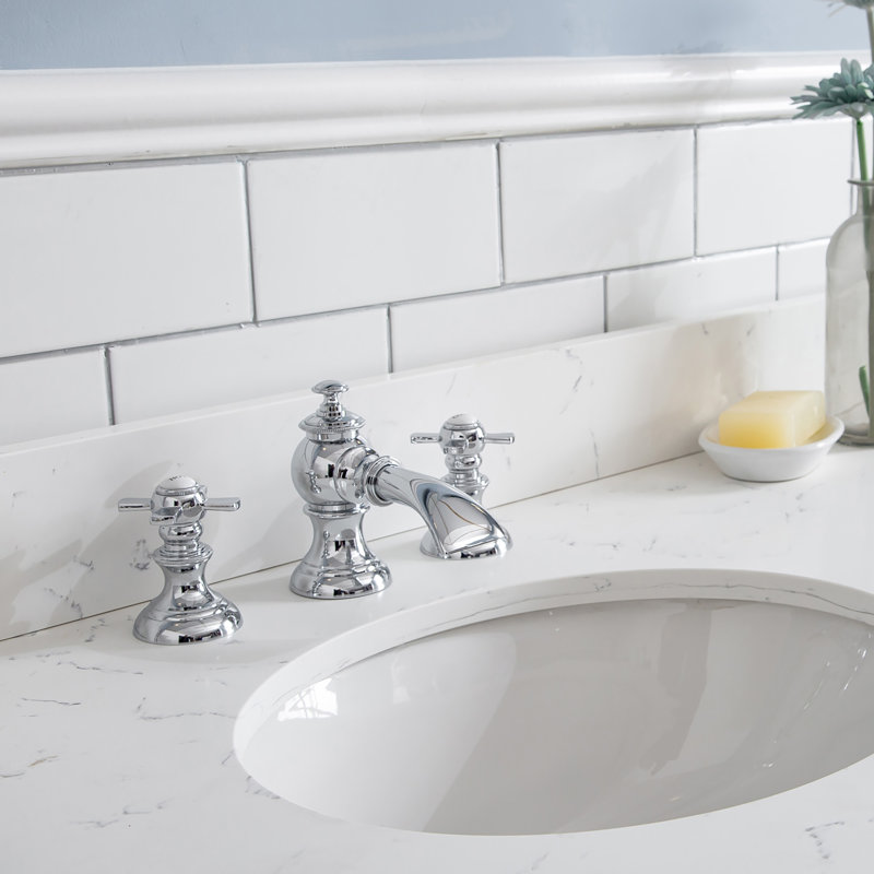 Palace 60'' W Double Vanity, Pure White, Polished Nickel