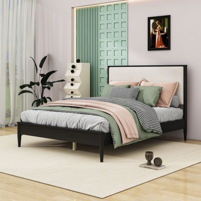 Platform Bed with Upholstered Headboard