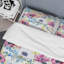 Ensemble de housse de couette en microfibre rose / vert / blanc 3 pièces