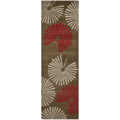 Tapis floral en laine et viscose touffeté à la main Soho