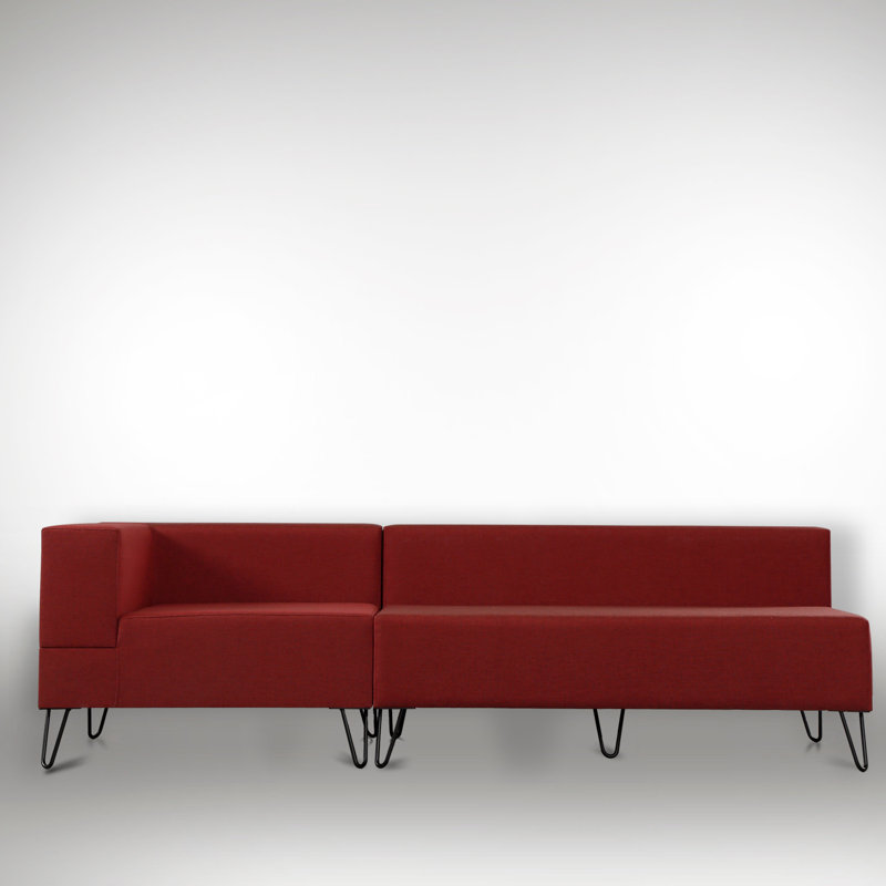Canapé rembourré 78,7 po Roullard, 100 % polyester rouge