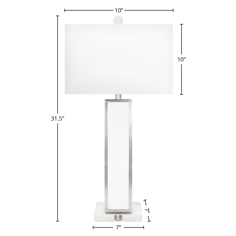 Blair Table Lamp, White/Silver