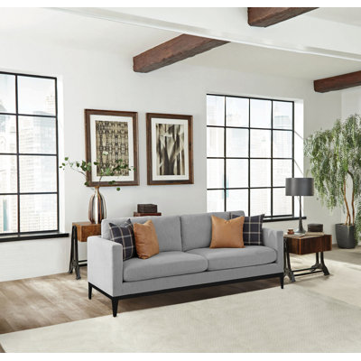 Jared Upholstered Track Arm Sofa Light Gray