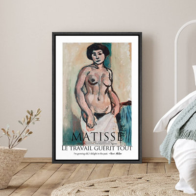 SIGNLEADER Framed Canvas Print Wall Art Matisse Nude Woman And Skirt Abstract Brushstroke Illustrations Expressionism Traditional Colorful Multicolor SIGNLEADER Framed Canvas Print Wall Art Matisse Nude Woman And Skirt Abstract Brushstroke Illustrations Expressionism Traditional Colorful Multicolor