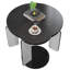Ensemble de table basse et de table de bout moderne en placage de chêne noir 2 pièces avec pieds en pierre frittée, ensemble de tables d'appoint carrées polyvalentes pour la chambre à coucher du salon