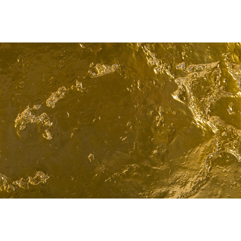 Outdoor Pedestal Sculpture, 29" H x 17" W x 17" D, Liquid Gold