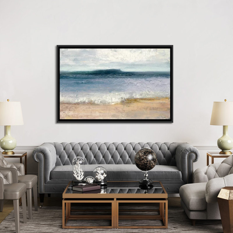 Indigo Isle par Julia Purinton - Impression sur toile tendue sur châssis, H 18 po x l 26 po x P 1,5 po, Toile avec cadre noir