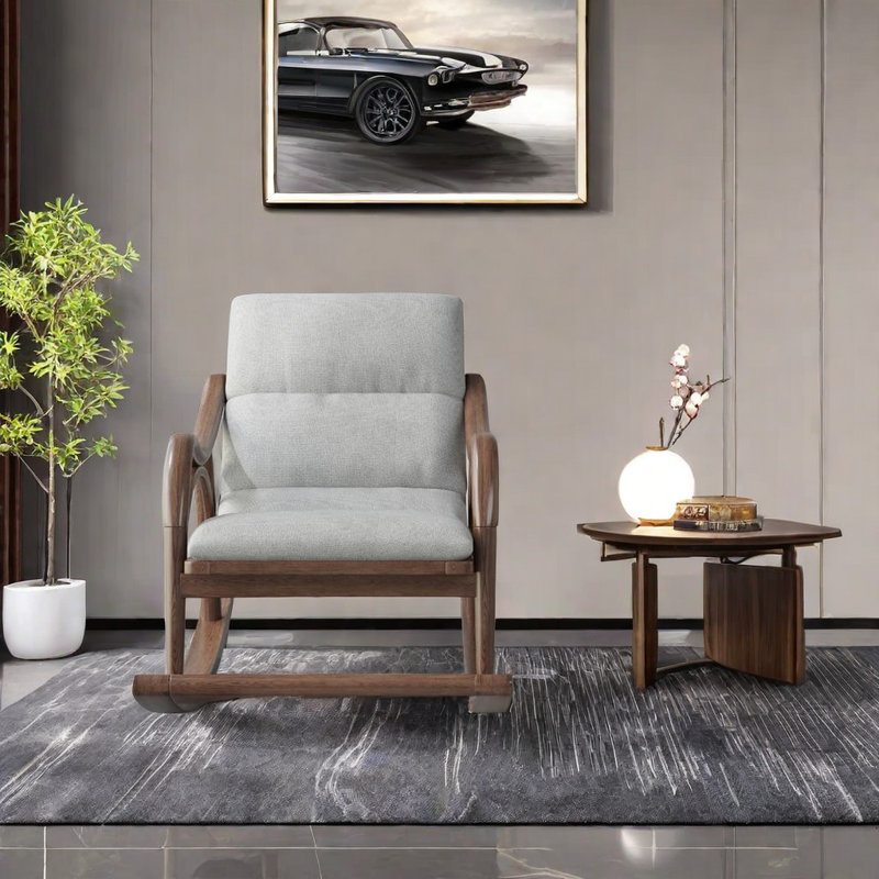Chaise berçante en bois massif