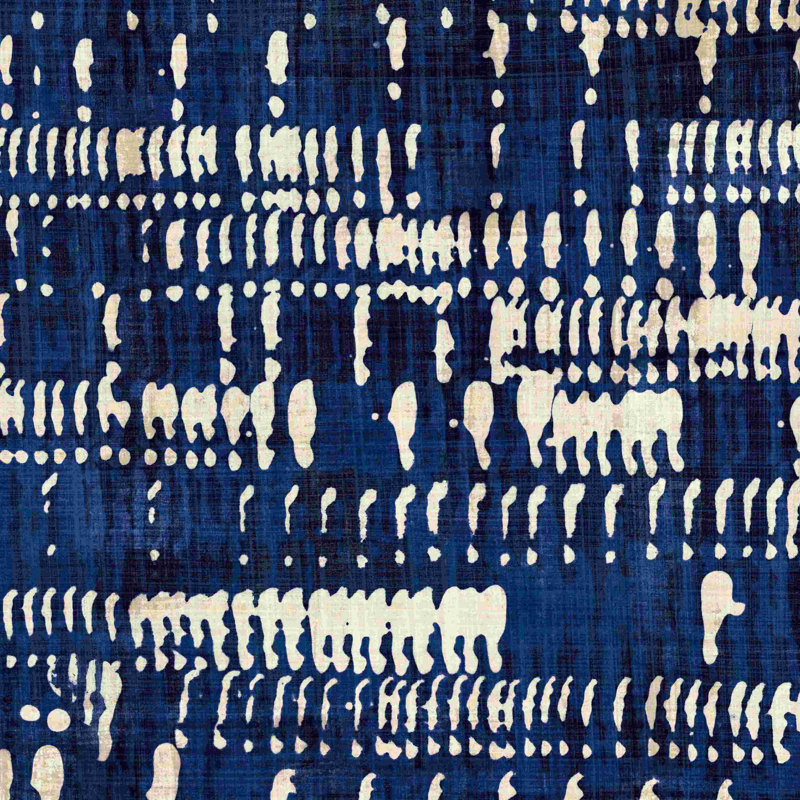 Indigo Batik IV, H 12 po x l 12 po, Non, Toile tendue