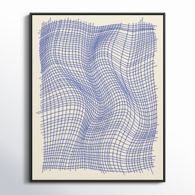 Nets 3 par Jacques Pilon - Art mural encadré, H 30 po x l 24 po x P 1,25 po, Toile avec cadre noir simple