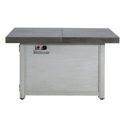 Extendable Rectangle Aluminum Alloy Fire Pit Table, 50,000BTU