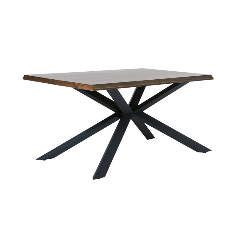 Kade Rectangular Dining Table with Steel Base, Brown