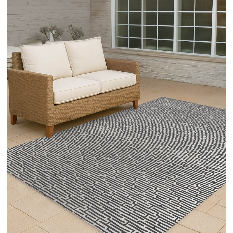Twilight Labyrinth Non-Slip Outdoor Rug, Rectangle 8' x 10'
