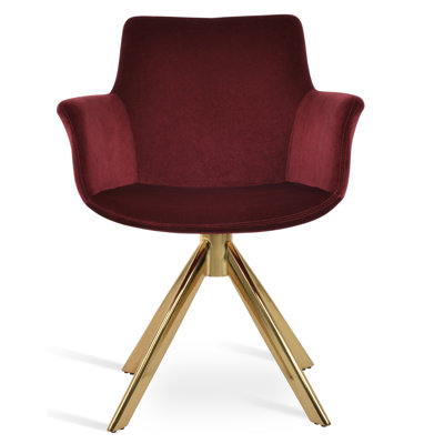 Chaise avec accoudoirs à dossier rembourré Bottega