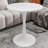 Marble-Top Round Side Table with Tapered Pedestal Base, Ideal for Living Room, Modern Minimalist Design-391220160-391220174