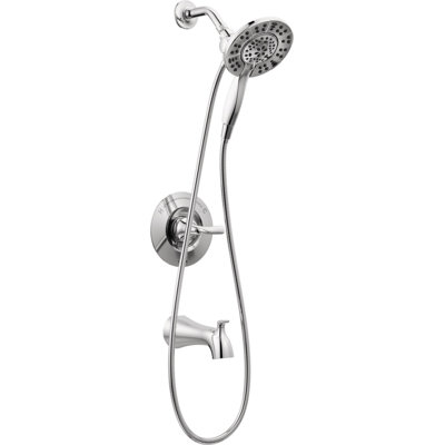 Ensemble de robinet de baignoire chromé Arvo 14 Series avec pomme de douche double 2 en 1 In2ition avec douchette combinée, ensemble de garniture de valve, chrome (valve incluse)