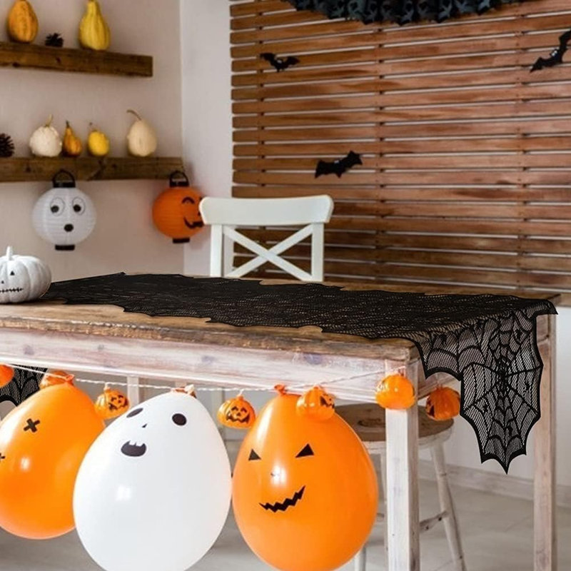 Chemin de table d'Halloween en toile d'araignée Halloween