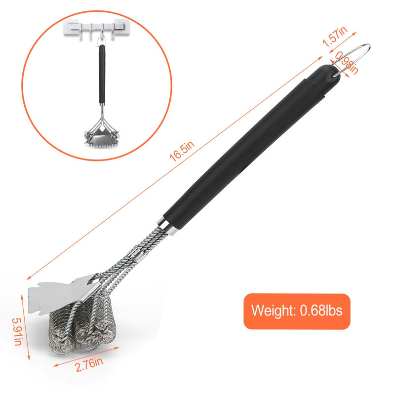 Stainless Steel Non-Stick Dishwasher Safe Cleaning Brush