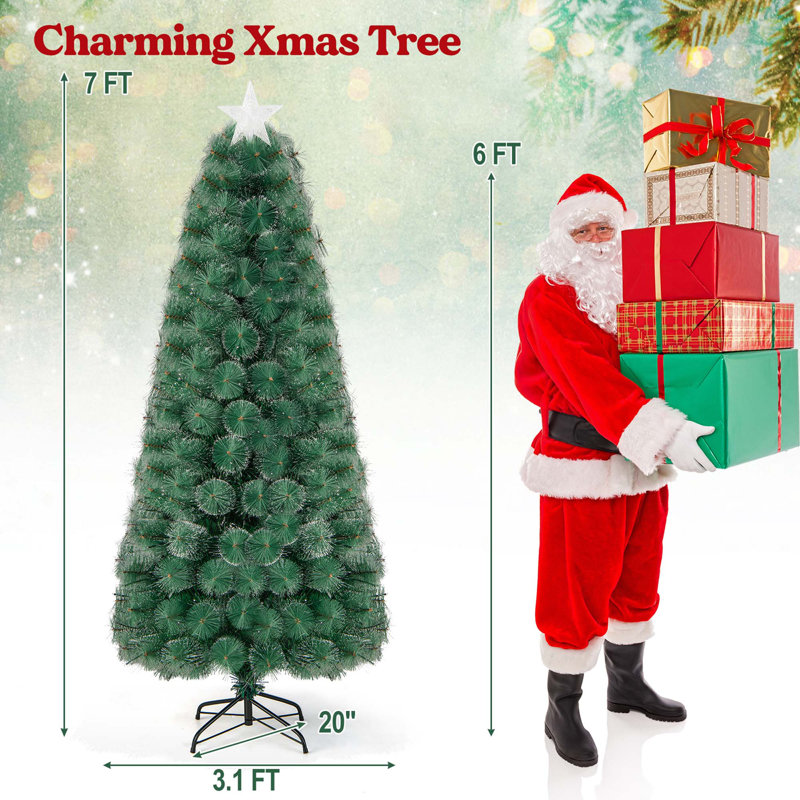 Arbre de Noël artificiel éclairé - support inclus, H 7 pi