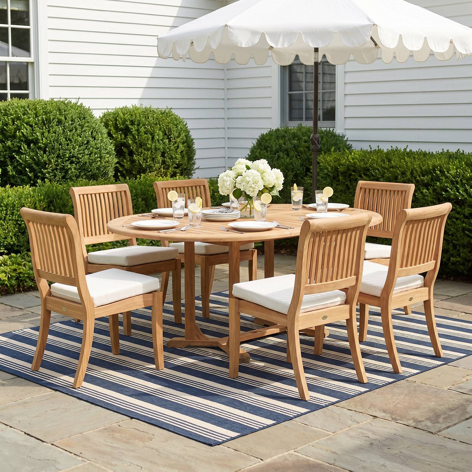 Masten 122" Teak Patio Dining Set