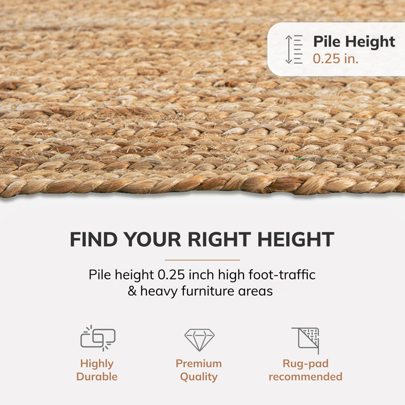 Gage Handmade Jute / Sisal Tan Rug, Rectangle 3' x 5'