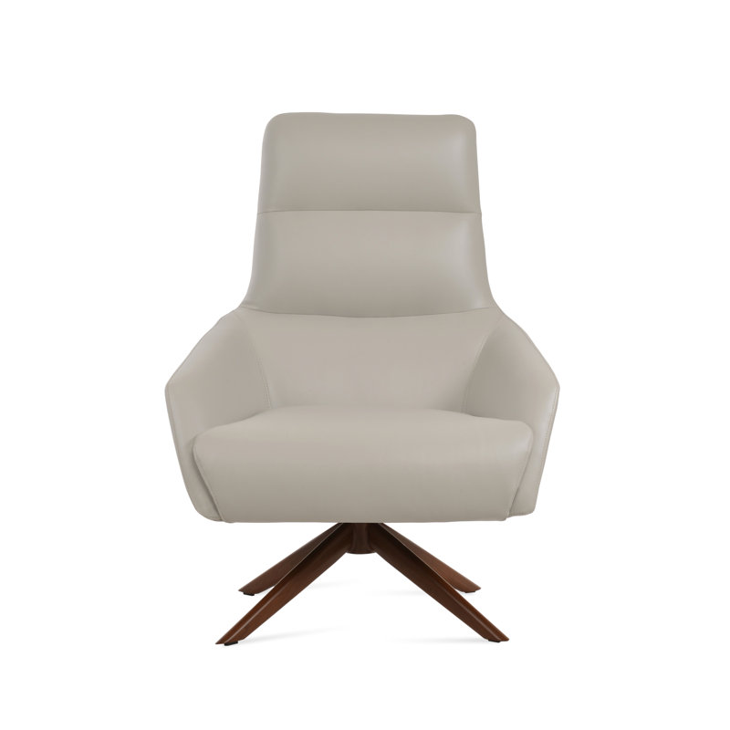 Fauteuil BRC Sword, Similicuir gris pâle, Noyer