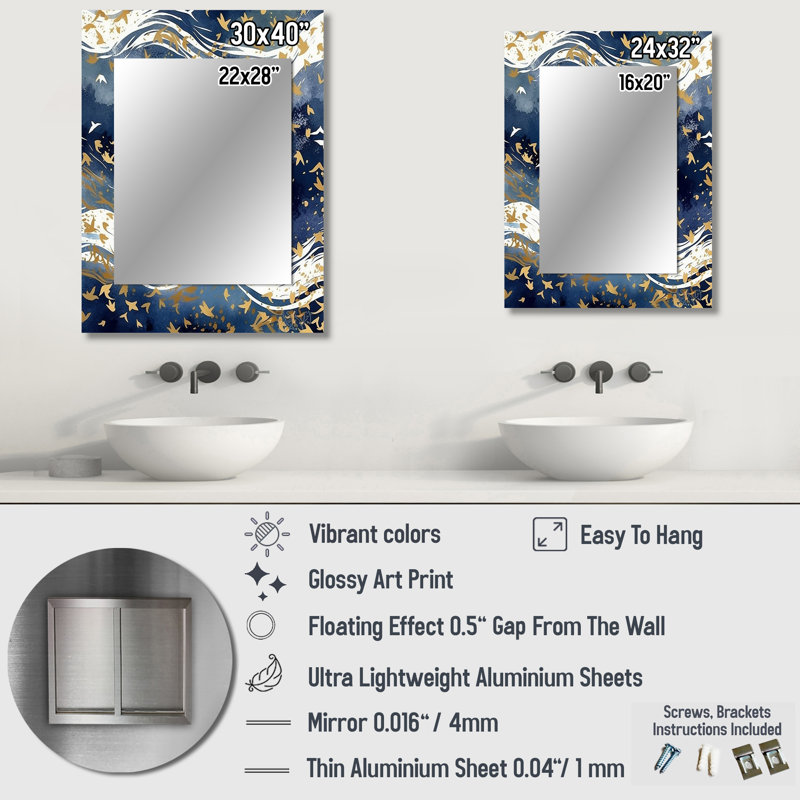 Miroir mural Kimbell, 32 po x 24 po