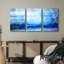 «Wavy Blue Gradient Paint Stroke Show», 3 pièces sur toile-98804079