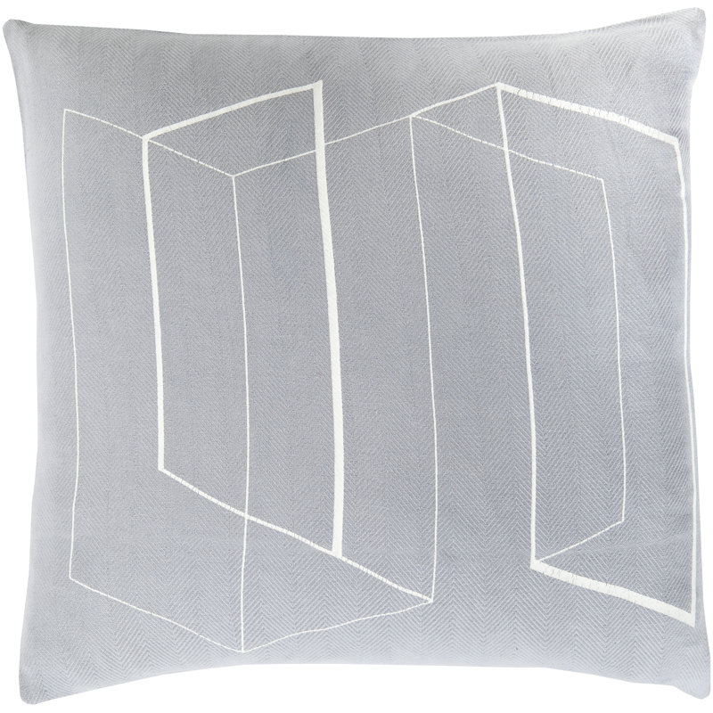 Coussin décoratif en coton, H 20 po x l 20 po x P 4 po, Ardoise, Duvet