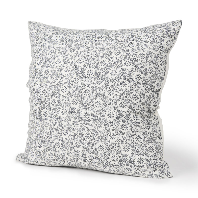 Housse de coussin en lin Elisandra, Crème / Ardoise