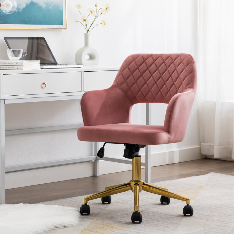 Rundelle Office Swivel Chair, Pink
