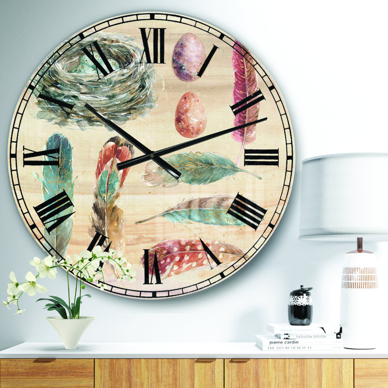 Swigart Feathers Cottage Family - horloge murale maison de campagne, Moyen