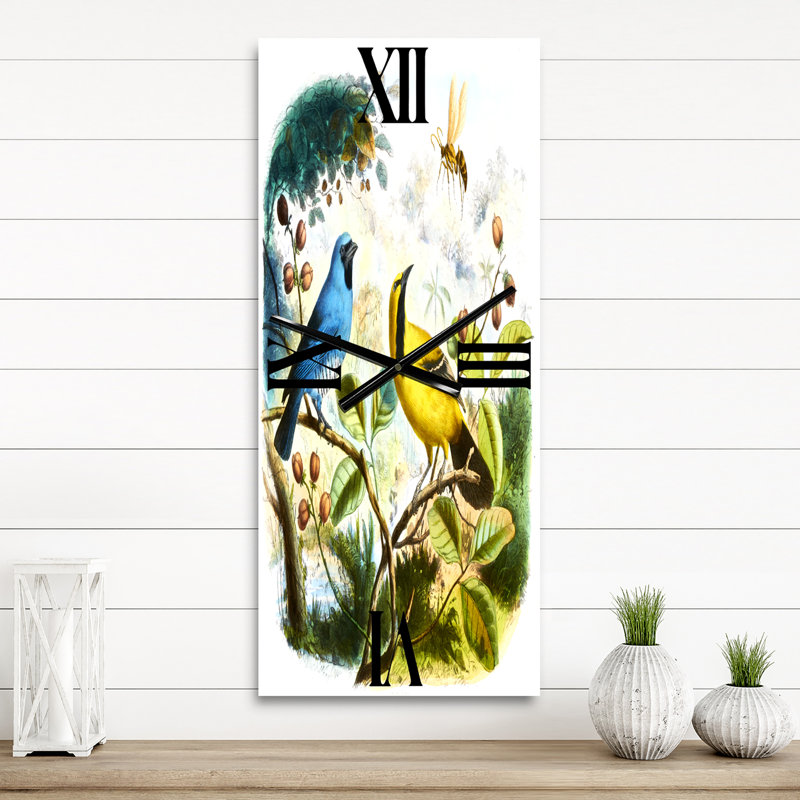 Horloge murale oiseau dans la nature, Grand