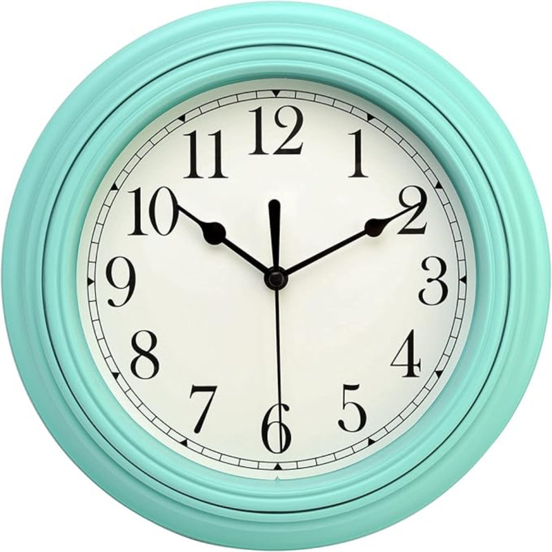 Horloge murale silencieuse 9 pouces, Sarcelle