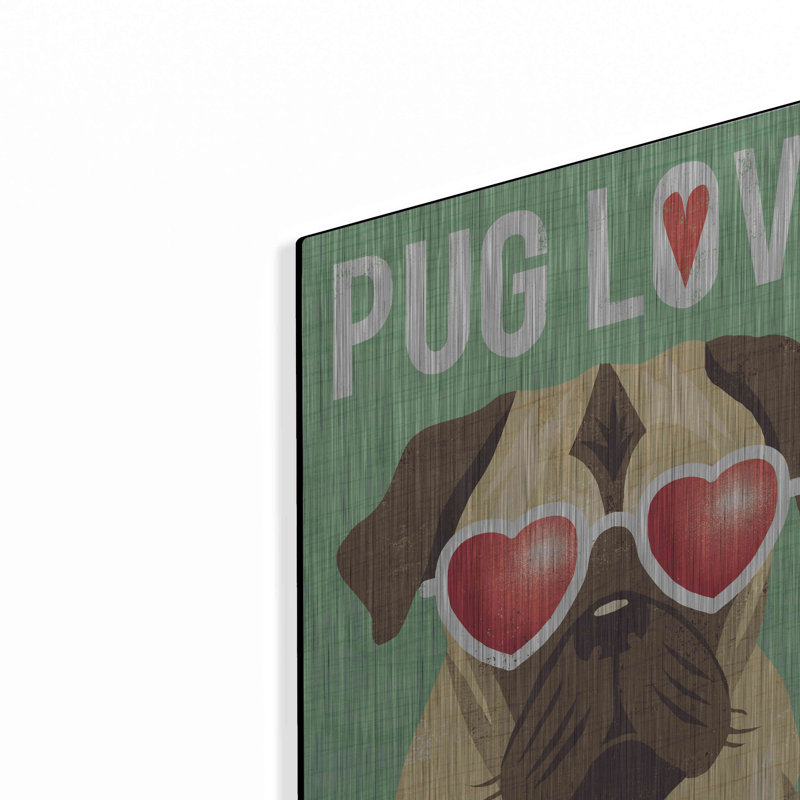 «Beach Bums Pug I Love» par Michael Mullan, H 16 po x l 12 po