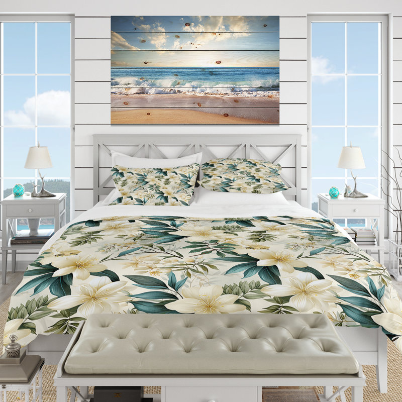 Ensemble de housse de couette Serene Botanics, Housse de couette pour très grand lit et 2 très