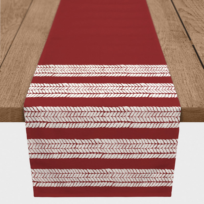 Kubiak Striped Table Runner, 72" x 16", Red