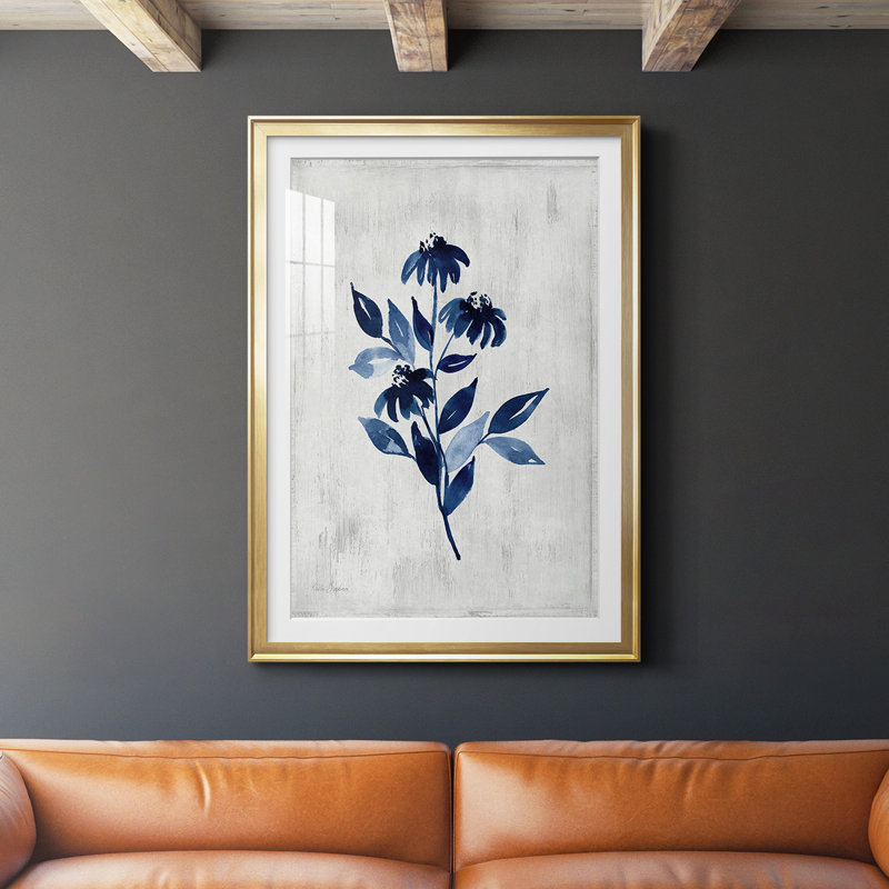 Wild Indigo I, reproduction encadrée de qualité supérieure - prête à être accrochée, H 24,5 po x l 18,5 po x P 1 po, Or