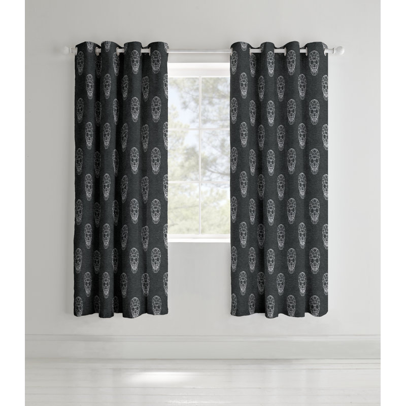 Skulls Easy Care Eyelet Curtains