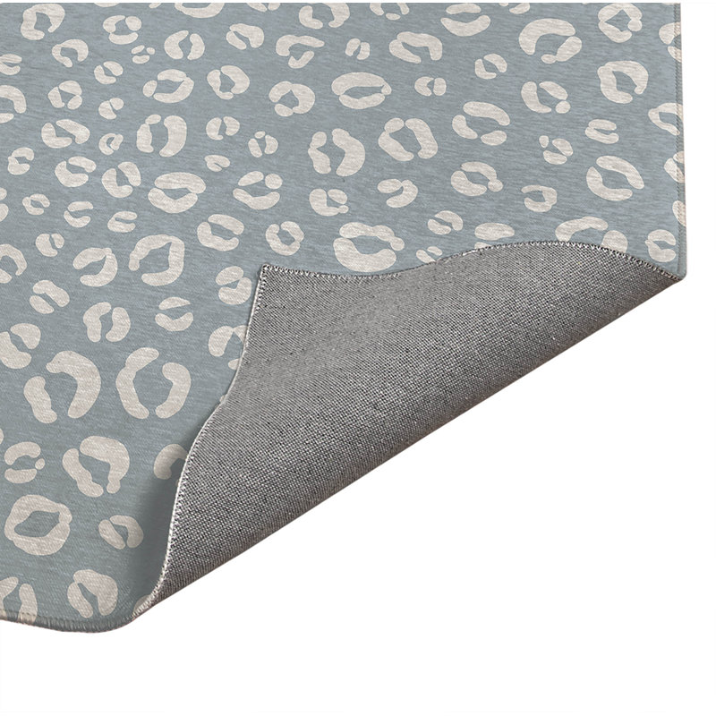 Tapis de cuisine anti-dérapant Leopard Play, Rectangulaire 3 pi x 5 pi, Bleu ardoise